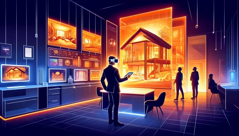 Virtual reality tour for real estate illustration
